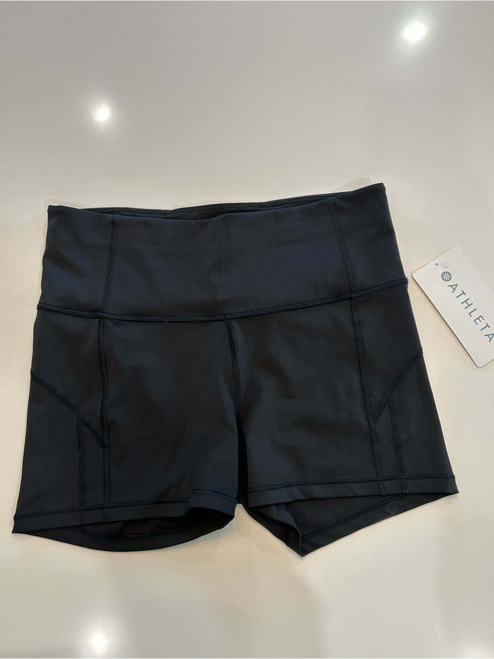 Athleta Black High-Waist Performance Bike Shorts